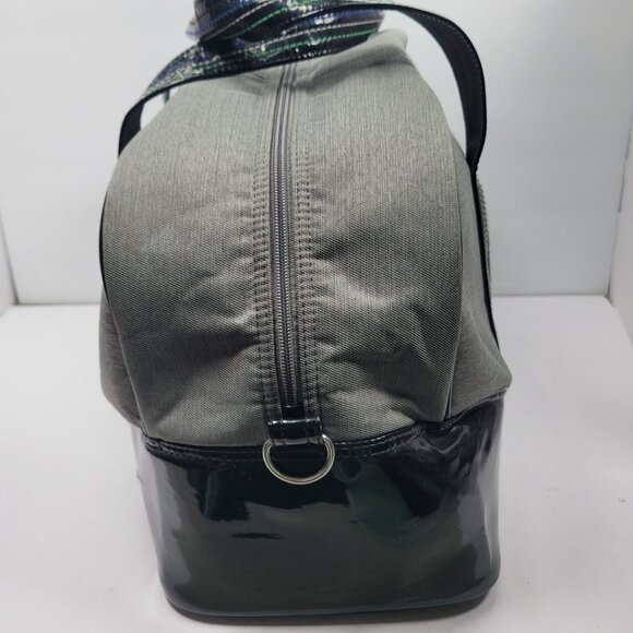 Nike Plaid Patent Gray With Black Accent Duffle Bag - Picture 3 of 10